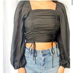 Cinched Front Bubble Blouse 🤍